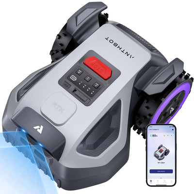 ANTHBOT M5 Mähroboter ohne Begrenzungskabel, Neuer Genie mit NRTK-Navigation & Dual-Kamera, 700 m², Schnitthöhe per App, KI-Hindernisvermeidung, Rasenroboter mit 45% Steigung, für enge 0,65-m-Passagen