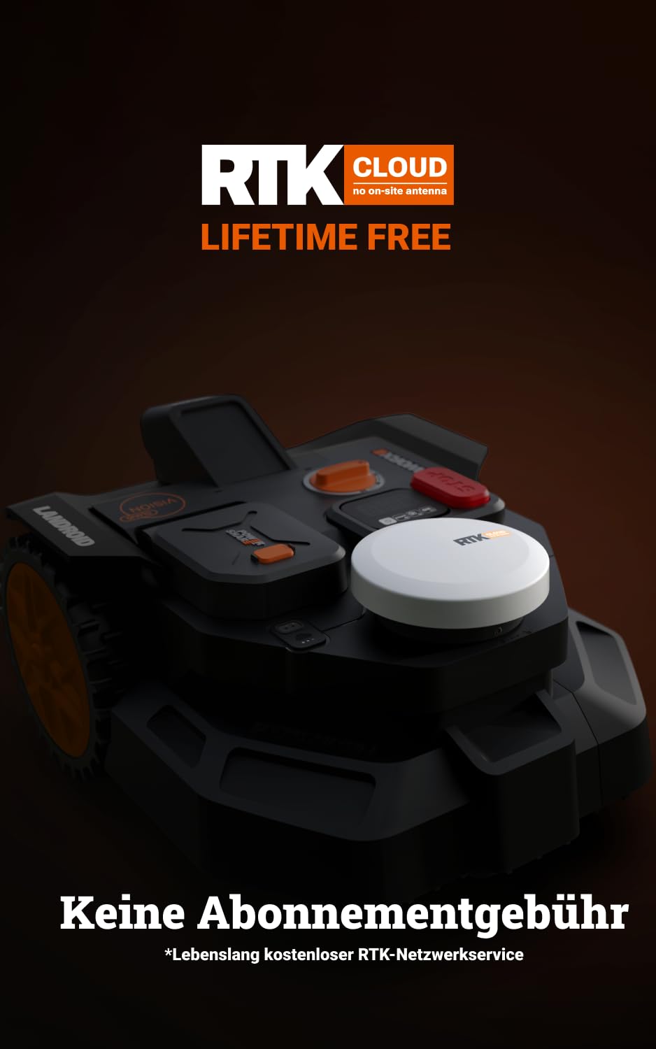 WORX Landroid Vision Cloud WR304E 2WD Mähroboter ohne Begrenzungskabel für 400 m² (KI-Hinderniserkennung, VSLAM+ RTK Cloud Navigation, Auto-Mapping, App-Steuerung)