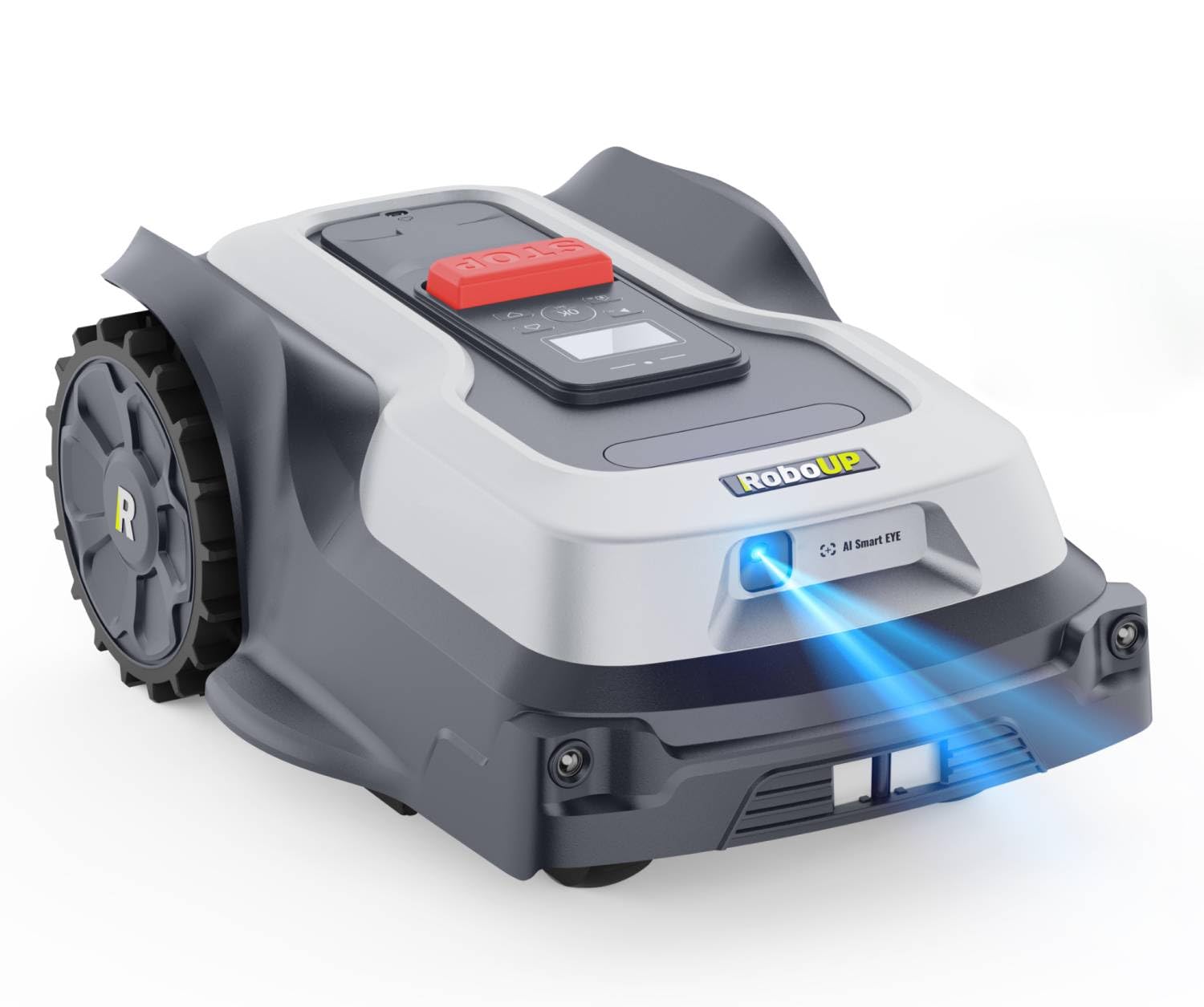 RoboUP T600 Mähroboter ohne Begrenzungskabel für 800㎡, RTK Gesteuerter Rasenmäher Roboter, Automatische u. manuelle Kartierung, Individuelles Mähen, KI Hinderniserkennung Mäher 20° Steigung