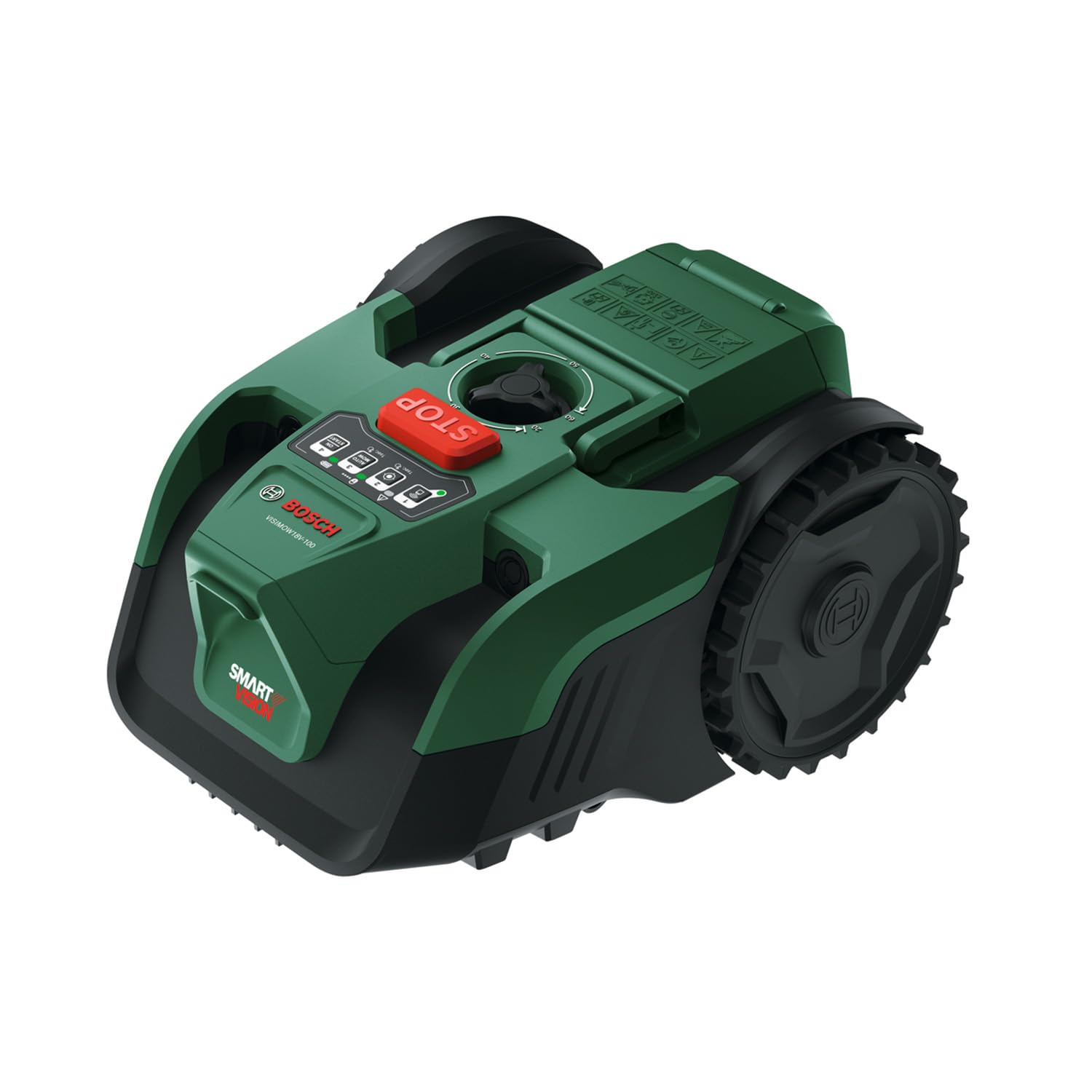 Bosch Akku-Mähroboter VISIMOW18V-100 (für Rasenflächen bis 100 m², Schnittbreite: 16 cm, Schnitthöhe: 20-60 mm, ohne Akku)