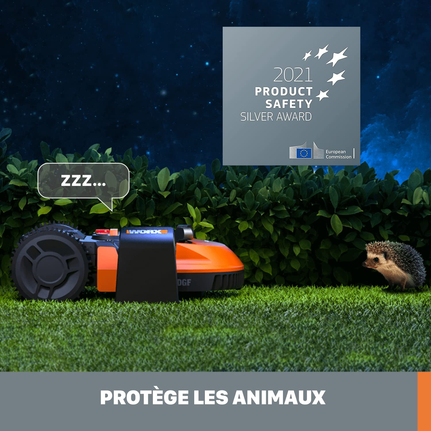 WORX Landroid L WR155E Mähroboter/Akkurasenmäher für große Gärten/Selbstfahrender Rasenmäher für einen sauberen Rasenschnitt im Handumdrehen, Orange, 2000 m2