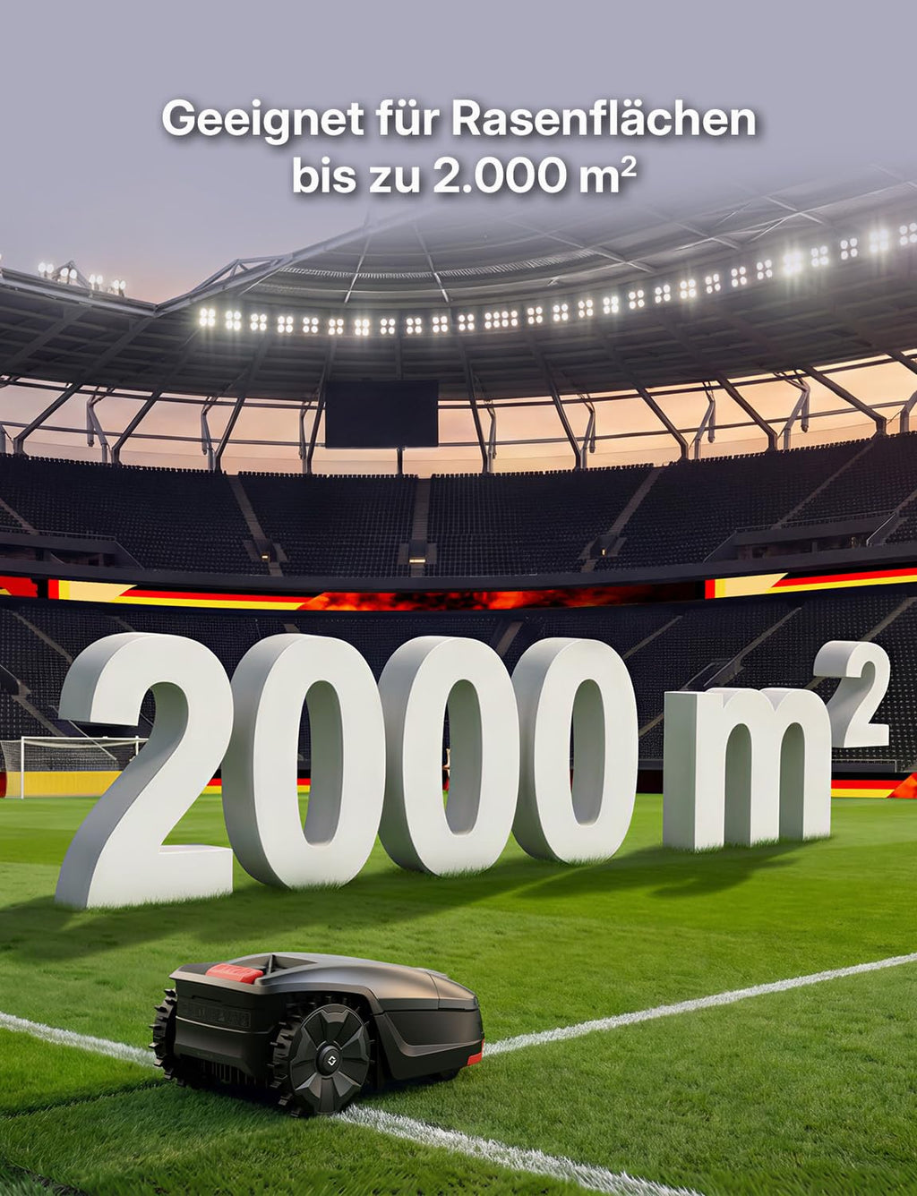 Goalker H1 Mähroboter ohne Begrenzungskabel – 5 IN 1: RTK+VSLAM Navigation, Dual LiDAR & KI-Kamera, 2000 m² Fläche, App-Steuerung, Hindernisvermeidung, präziser Kantenschnitt, 45% Steigung