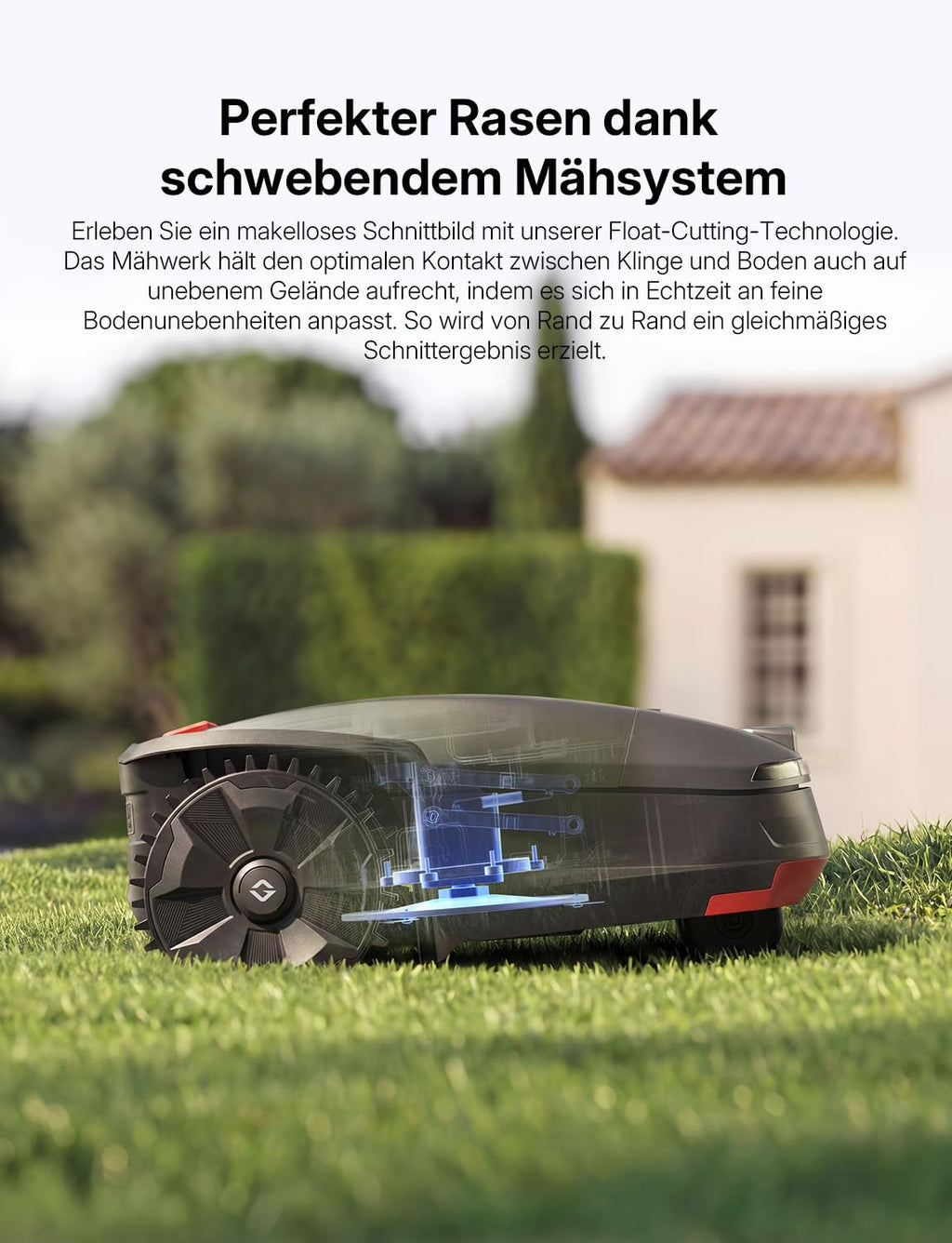 Goalker H1 Mähroboter ohne Begrenzungskabel – 5 IN 1: RTK+VSLAM Navigation, Dual LiDAR & KI-Kamera, 2000 m² Fläche, App-Steuerung, Hindernisvermeidung, präziser Kantenschnitt, 45% Steigung