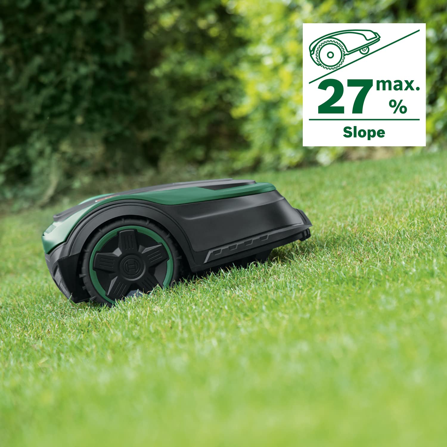 Bosch Rasenmäher Roboter Indego S+ 500 (mit 18V Akku und App-Funktion, Ladestation enthalten, Schnittbreite 19 cm, für Rasenflächen bis 500 m², im Karton)