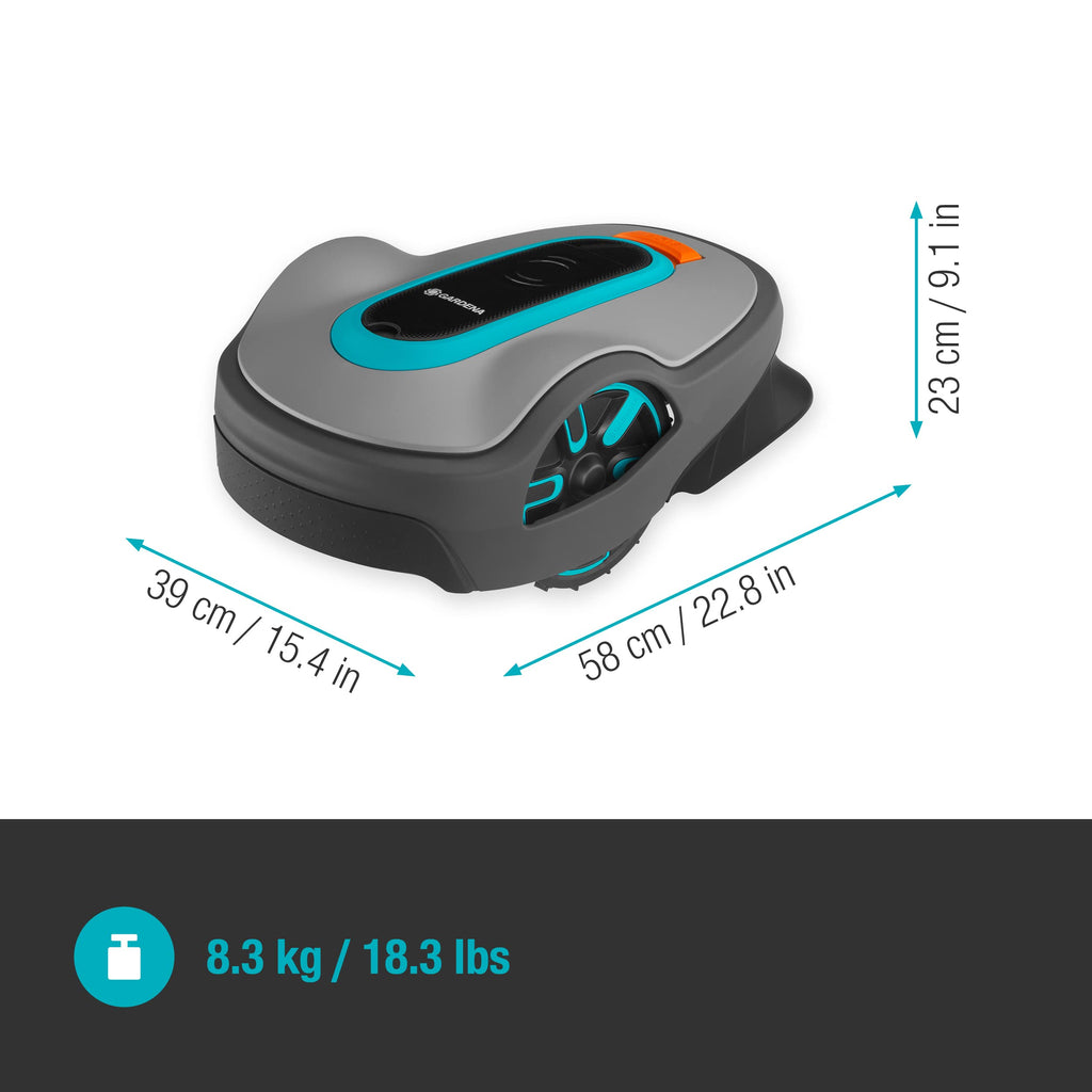 Gardena SILENO life: Mähroboter für Rasenflächen bis 1000 m², Bluetooth-App bedienbar, Easy-Passage-Funktion, mit 57 db(A) sehr leise, Steigungen bis zu 35 Prozent, mäht bei jedem Wetter (15102-20)