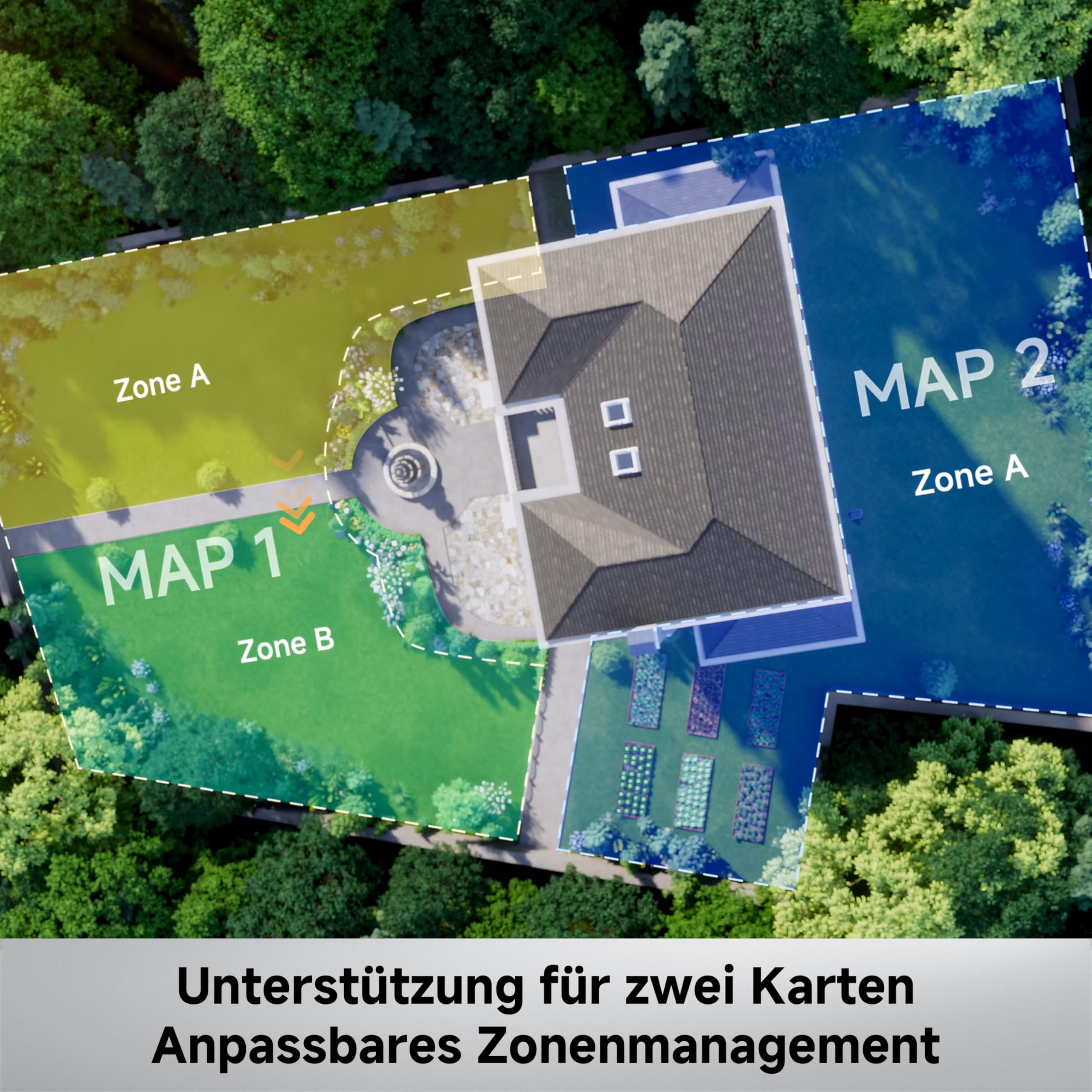 MOVA ViAX 500 Mähroboter Ohne Begrenzungskabel, Empf. 500 m², KI-gestützte Kartierung, 360°-LiDAR & Dual-KI-Vision, Intelligente Hindernisvermeidung, U-Fahrbahn, Kantenschnitt, App-Steuerung