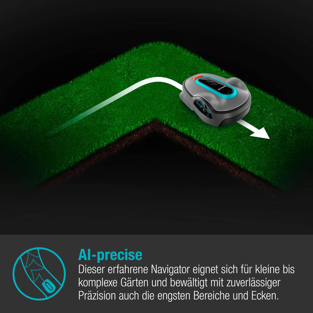 Gardena SILENO life: Mähroboter für Rasenflächen bis 1000 m², Bluetooth-App bedienbar, Easy-Passage-Funktion, mit 57 db(A) sehr leise, Steigungen bis zu 35 Prozent, mäht bei jedem Wetter (15102-20)