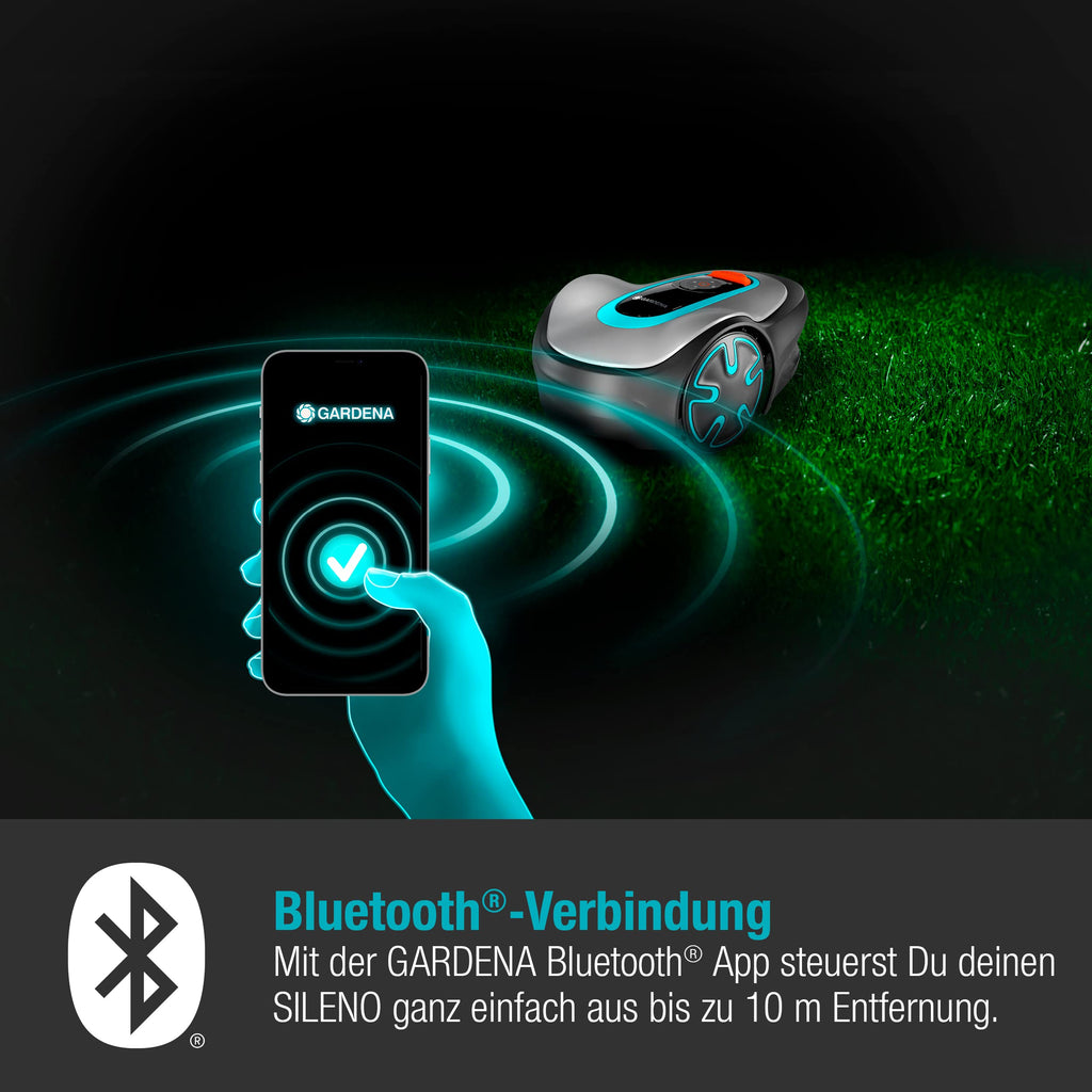 Gardena Mähroboter SILENO minimo 350 m² exklusiv für Amazon: intelligenter Rasenmäher mit optimaler Konnektivität, mit Gardena Bluetooth App programmierbar (15208-47)