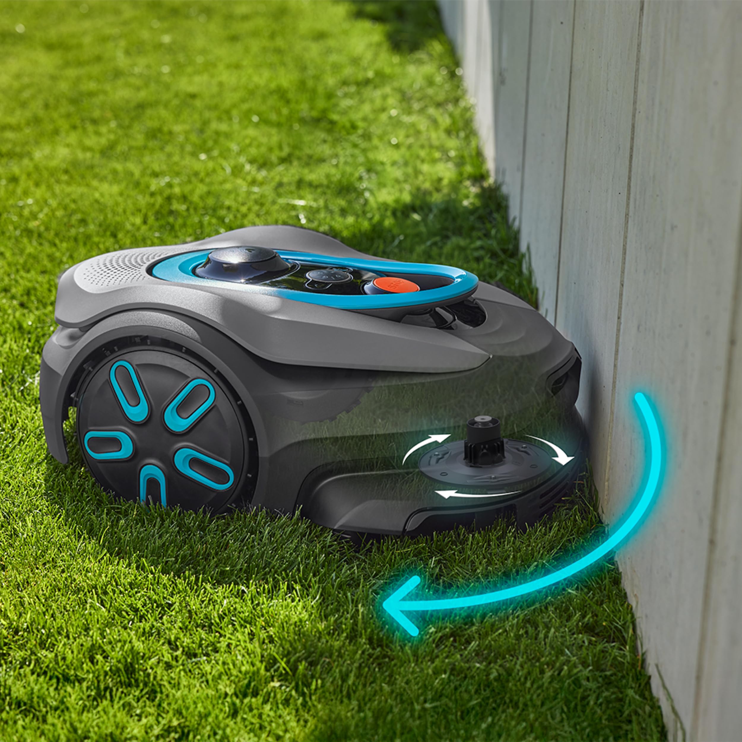 Gardena smart SILENO Sense 400 m² Mähroboter: Technologie ohne Begrenzungskabel, Mähen mit KI, Eingebaute Kamera (19941-20)