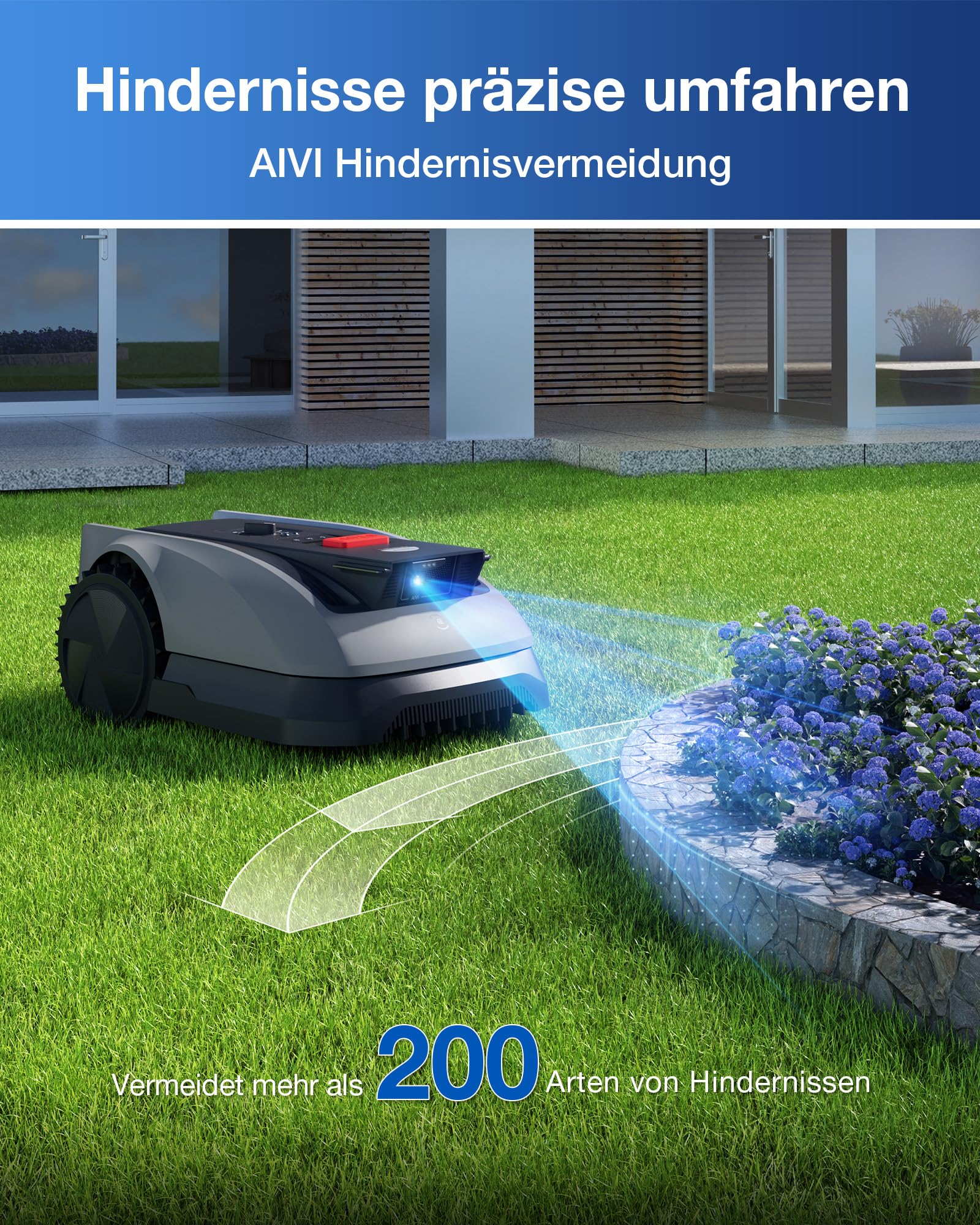 ECOVACS Goat O600 RTK Care Kit Mähroboter Ohne Begrenzungskabel, 600 m², RTK+Vision-Navigation, Rasenmähroboter, KI-Hindernisvermeidung, App Steuerung, Passiert 0,7 M Schmale Stellen